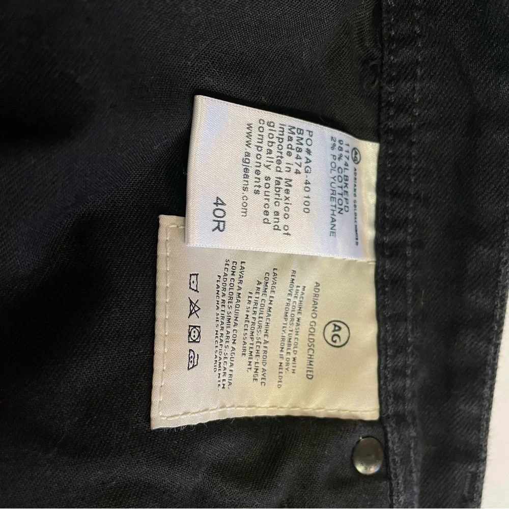 AG Adriano Goldschmied Men's The Graduate Tailored Leg Black Jeans Size 40R